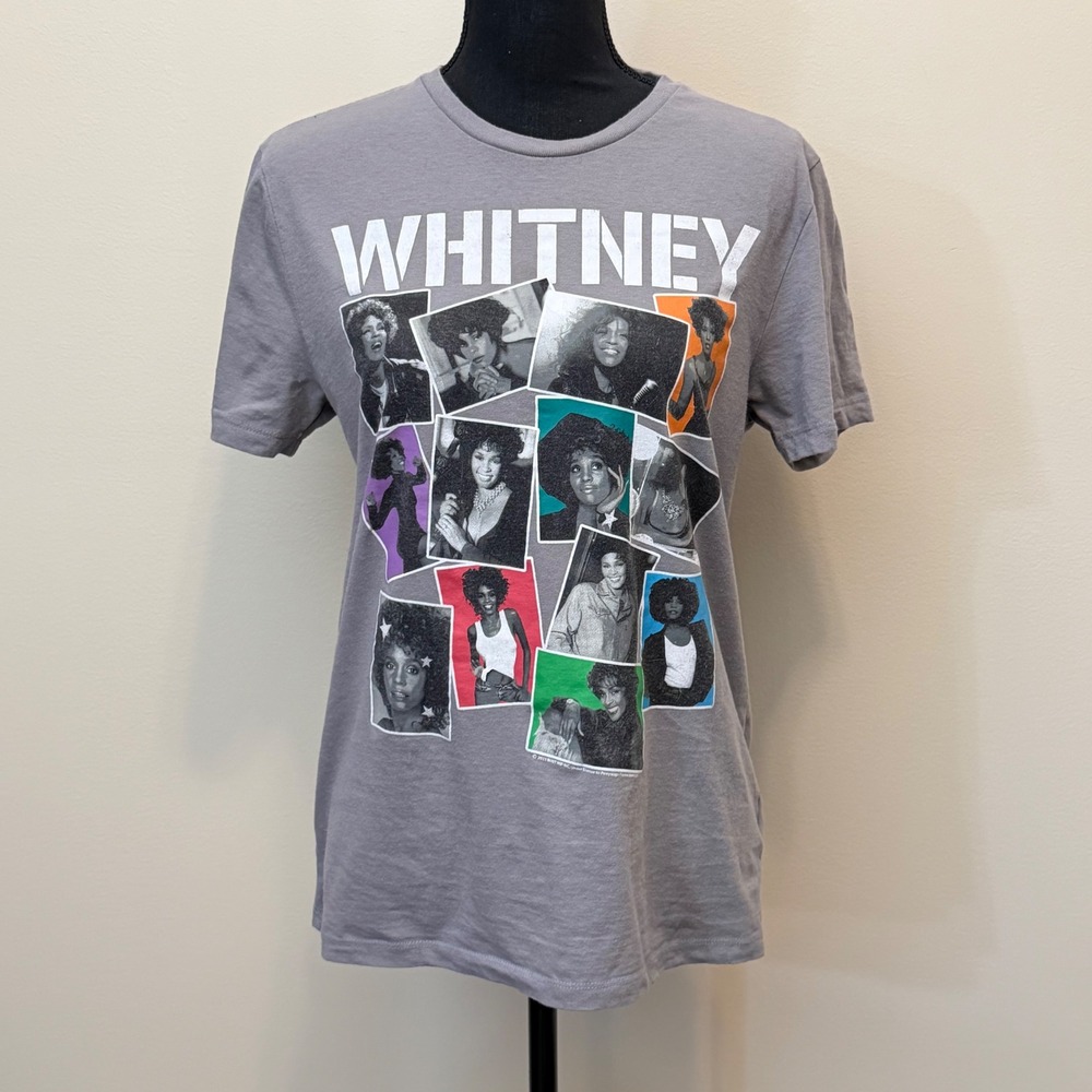 Old Navy Whitney Houston Graphic Tee Gray Womens S Short Sleeve T-Shirt Relaxed